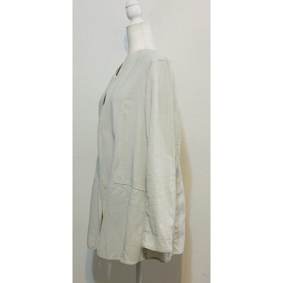 Eileen Fisher Size M Linen Blend Open Jacket Closet Staple Timeless Minimalist - Picture 6 of 11